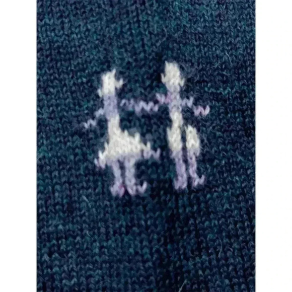 Alpacas Esmeralda Alpaca Wool Cardigan | Blue Geometric Knit Boho Sweater - Picture 6 of 13